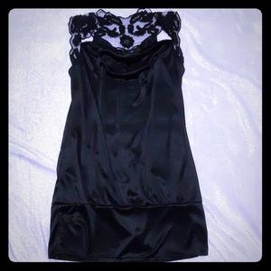 #57 Silky Black Streetwear LONG top/dress